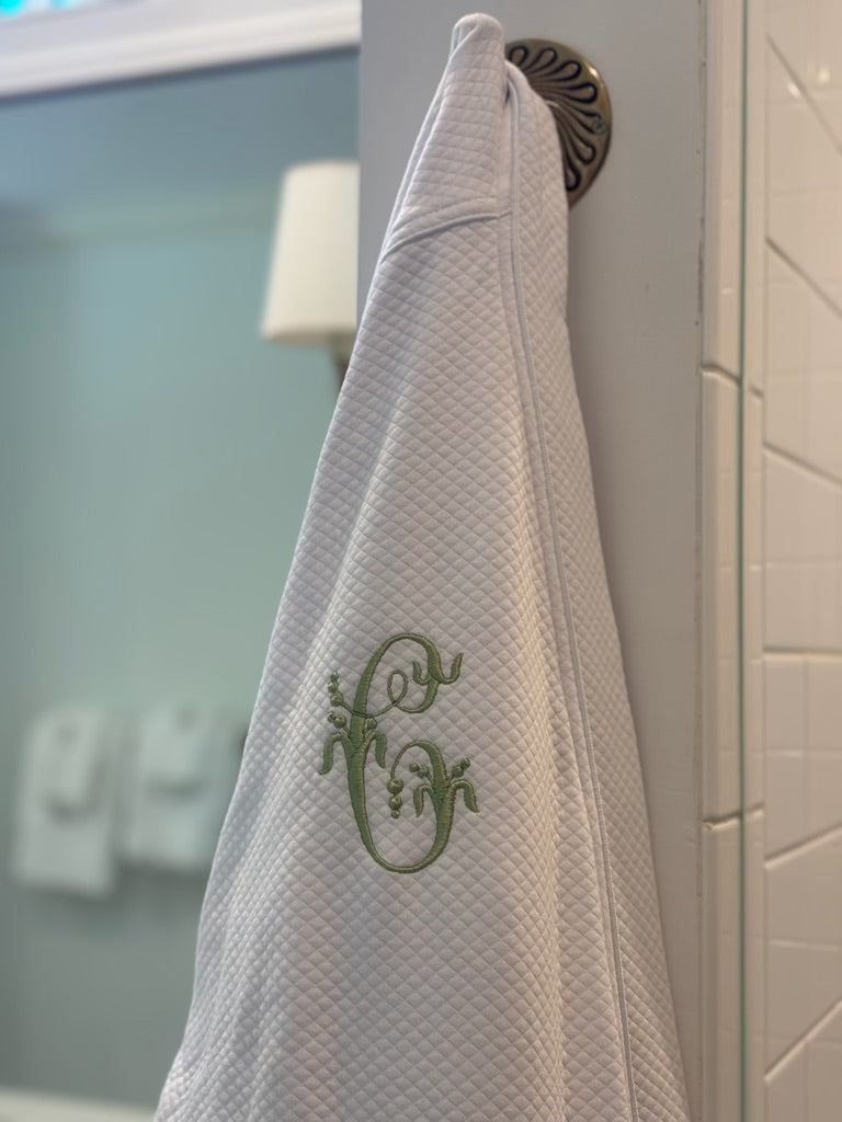 Knit Diamond Shawl Collar Bathrobe