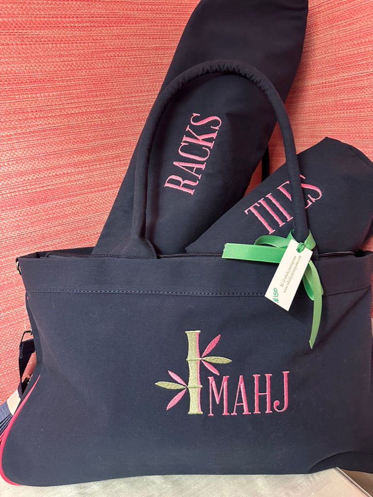 Mahjong Tote Bag plus Tile & Rack Zipper Pouches