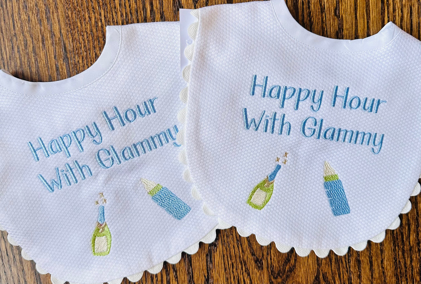 White Cotton Pique Baby Bib