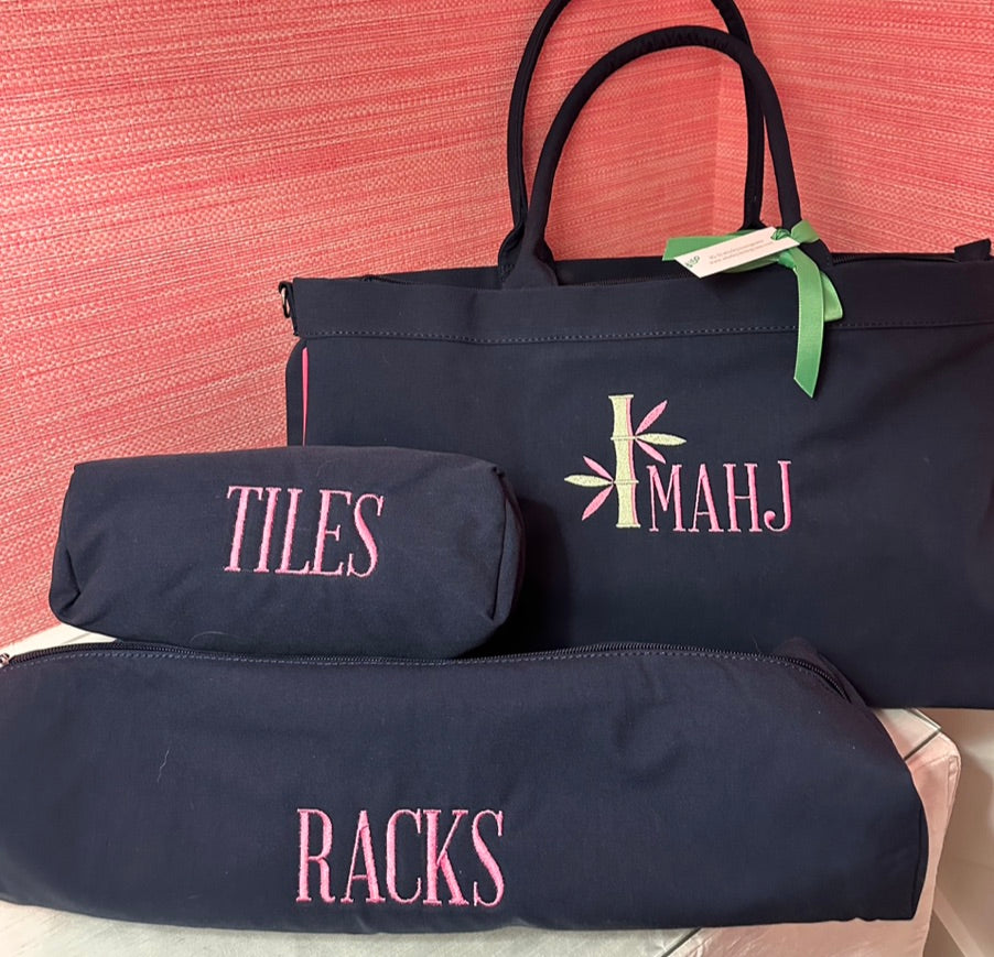 Mahjong Tote Bag plus Tile & Rack Zipper Pouches