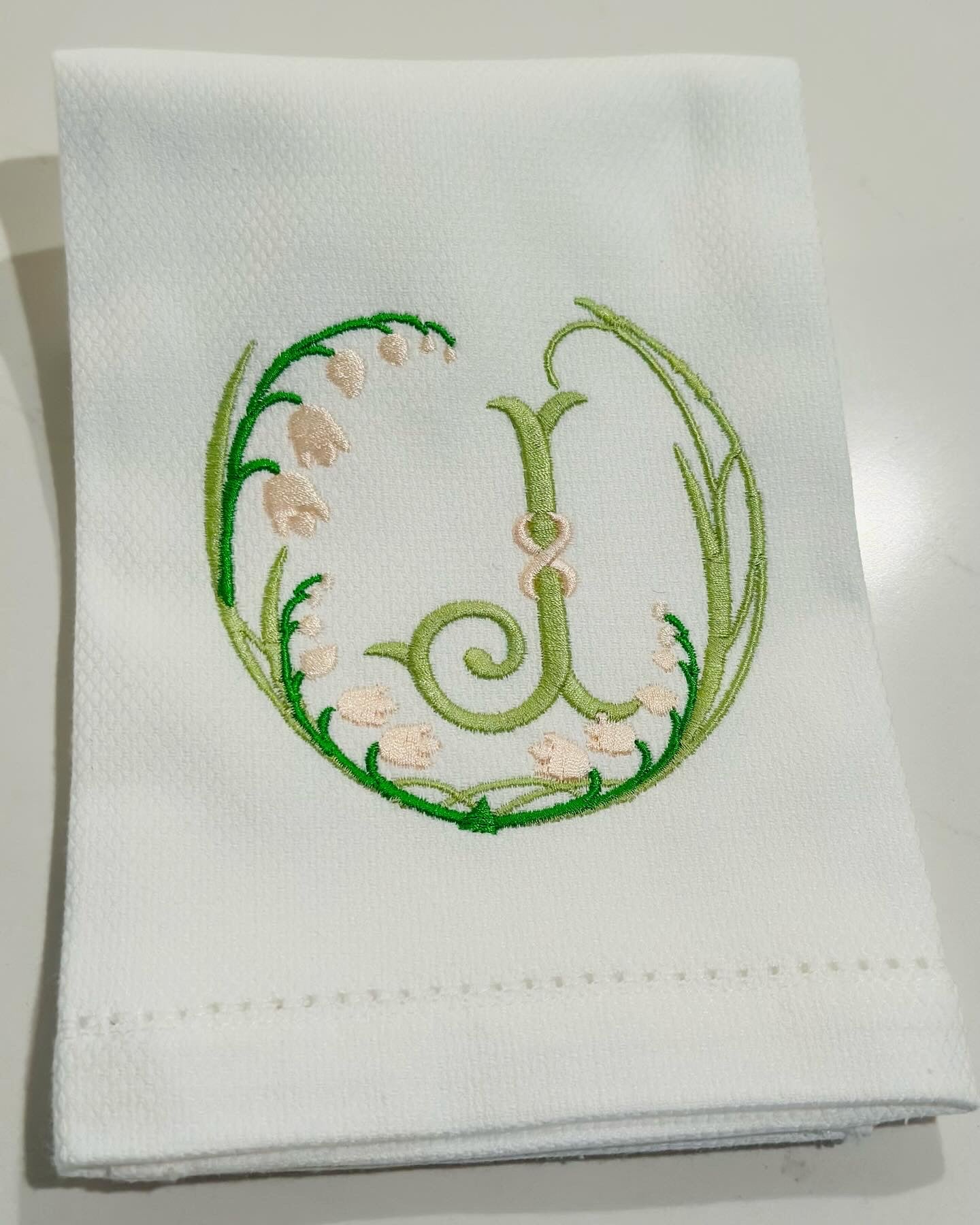 Whitley Monogram Cotton Pique Hemstitch Tea Towel – Whitley Monograms