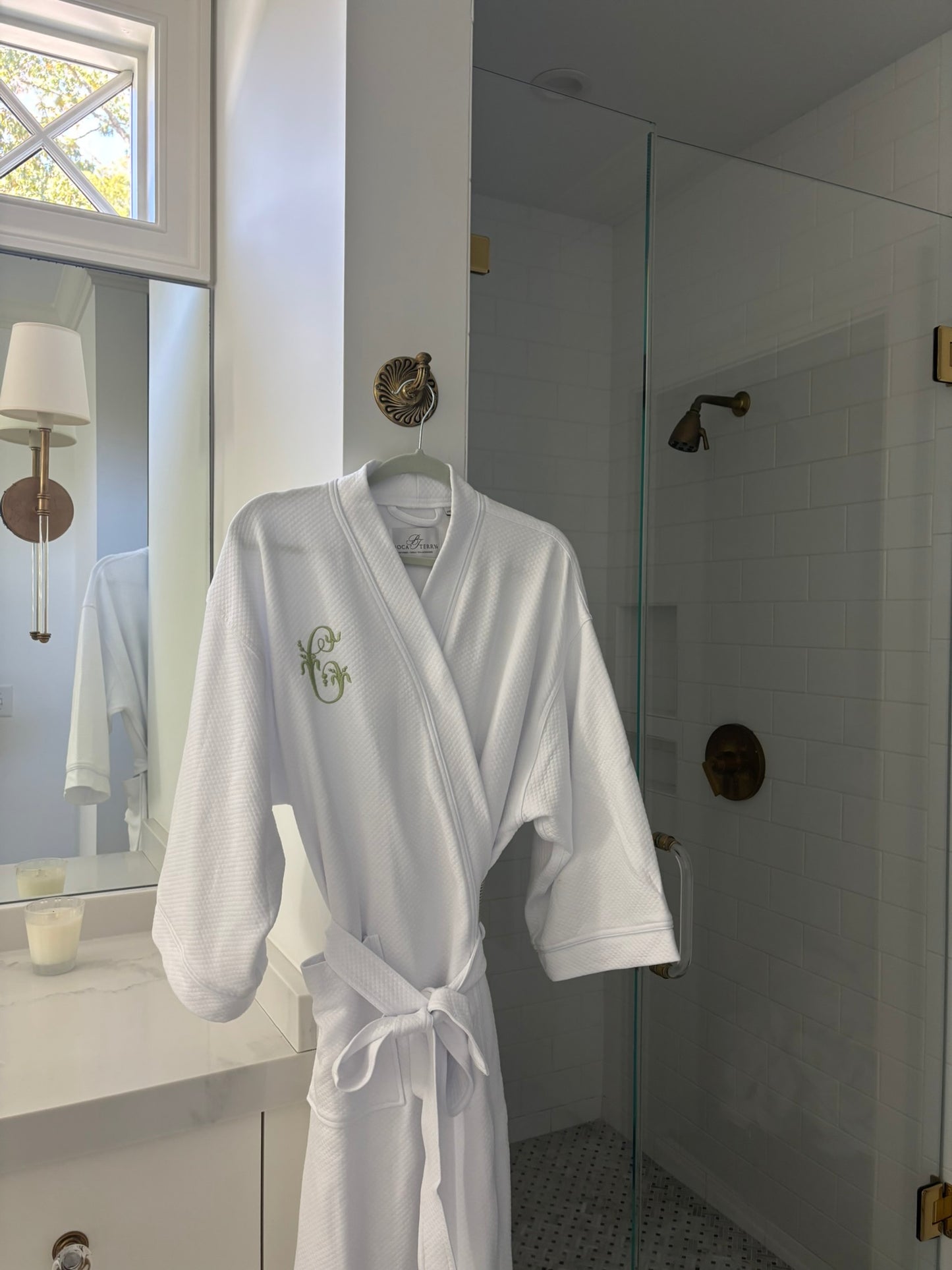 Knit Diamond Shawl Collar Bathrobe