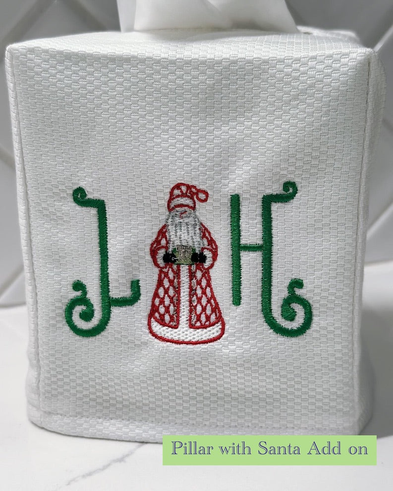 Whitley Monogram White Cotton Pique Tissue Box Cover – Whitley Monograms