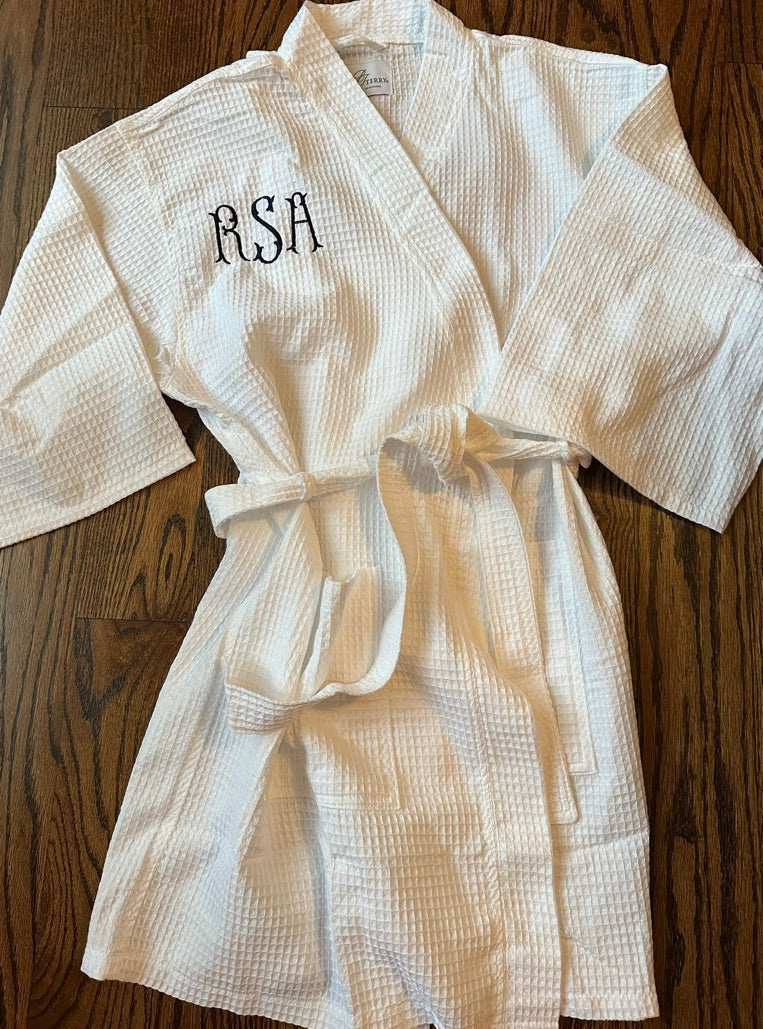 Short Waffle Kimono Robe