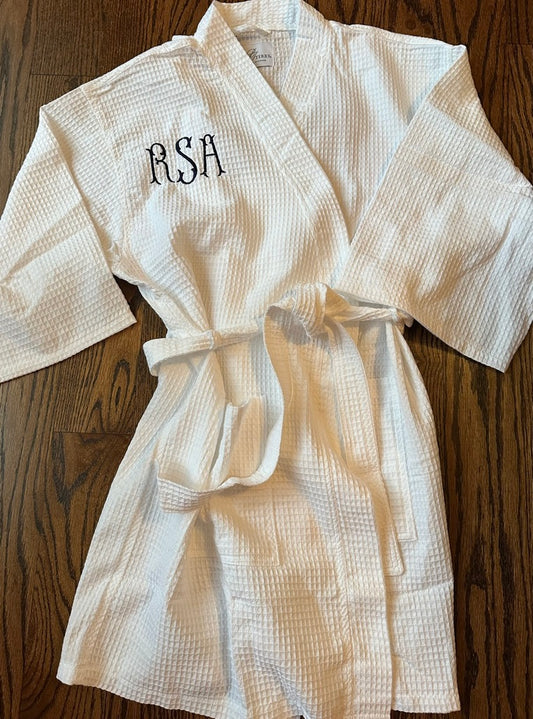 Short Waffle Kimono Robe