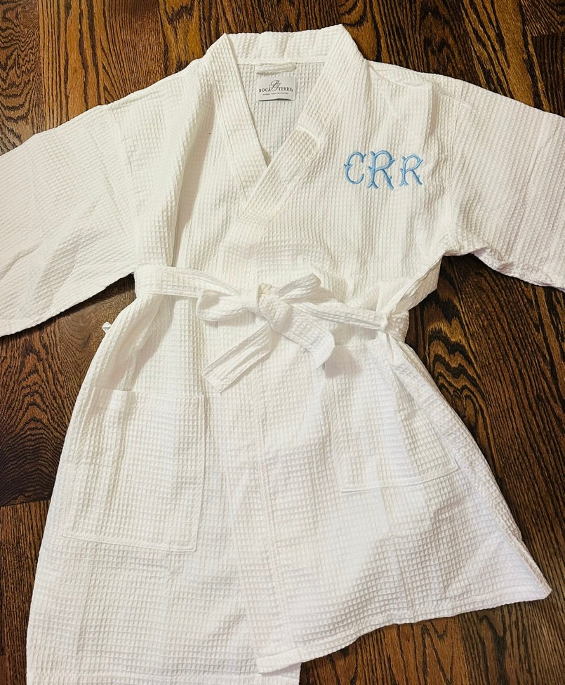 Short Waffle Kimono Robe