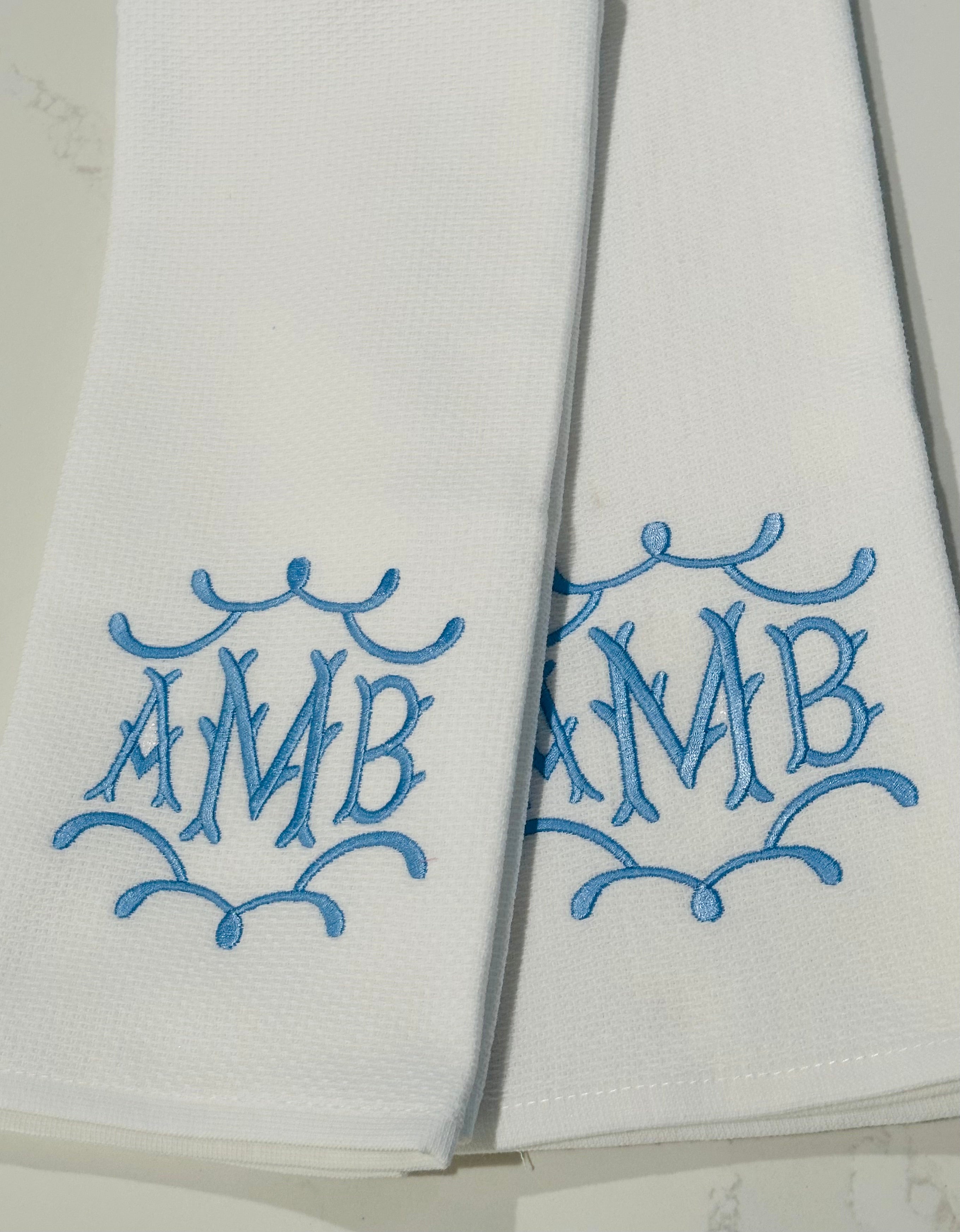 Whitley Monogram White Pique Cotton Dish Towel – Whitley Monograms